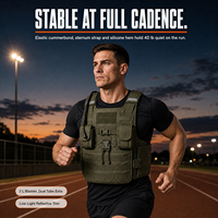 Gilet tactique modulaire d'entraînement pour hommes, porte-plaques lesté 40 LB avec poches pour plaques 10x12, MOLLE et hydratation 2L