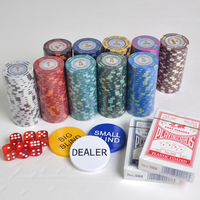 Jeu de jetons de poker en argile personnalisés avec design dollar, diverses couleurs, 14g, pour valise en aluminium de casino, 300, 500, 1000 pièces