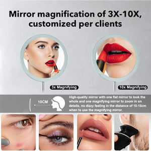 Miroir de maquillage rond à LED minimaliste pour filles, avec lumière de remplissage, pour le maquillage et les retouches, idéal pour <span class=keywords><strong>un</strong></span> <span class=keywords><strong>cadeau</strong></span> - Product Image 4