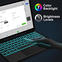 Funda con Teclado Retroiluminado y Trackpad para Samsung Galaxy Tab S10 Plus/S9FE Plus/S9+ 12.4\", Cubierta de Teclado Desmontable con Soporte para Lápiz