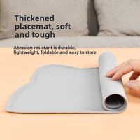 Grand tapis d'alimentation pour animaux de compagnie en silicone imperméable, tapis antidérapant résistant aux déversements pour chiens et chats, facile à nettoyer