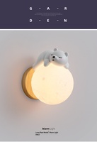 Lampe murale créative en forme d'ours de dessin animé, lampe de chevet pour enfants, pour garçons et filles, décoration de chambre à coucher, salon