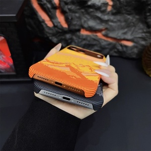 Ultra Thin Carbon Fiber Textured Magnetic Case for iPhone 17 14 15 16 Pro Max 17 Air <b>Wireless</b> Charging Hard <b>PC</b> Shockproof Cover - Product Image 6