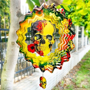 12in Halloween Wind Spinners 3D Kinetic Metal Wind Sculptures for Garden Outdoor Halloween Ornaments and Crafts Gifts - Product Image 3