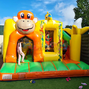 Castillo inflable comercial con tobogán y zona de saltos para niños, ideal para fiestas infantiles al aire libre. - Product Image 5