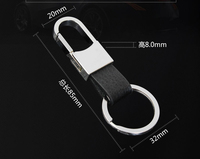 Cadeau promotionnel personnalisé, porte-clés voiture, design de mode, porte-clés en cuir noir pour hommes, porte-clés en métal