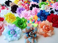 50 Pcs Kepala Bunga Mawar Sutra Aneka Warna 10 Warna 1,75 Inci Campuran Bunga Buatan untuk Jepit Rambut Pernikahan, Bando, Dekorasi Gaun
