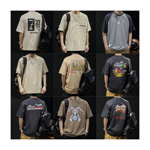 Maglietta da uomo oversize in cotone di <span class=keywords><strong>prima</strong></span> <span class=keywords><strong>classe</strong></span> stampa con Logo personalizzato - Product Image 1