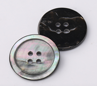 Boutons en coquillage naturel personnalisés, lavables, perles noires papillon à 4 trous, perles plates en nacre noire naturelle pour la décoration de vêtements