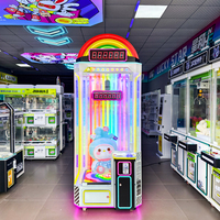 Machine de jeu d'arcade à monnayeur avec éclairage LED, distributeur de peluches et de cadeaux, pour défi de temps de 10 secondes, destinée aux centres commerciaux et salles de jeux