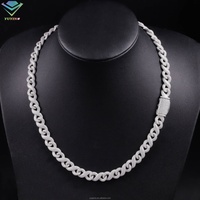 Collar de Cadena Infinito Chapado en Oro de 18K con Diamantes Moissanite VVS, Estilo Hip Hop, Personalizado, Venta al por Mayor, Envío Directo