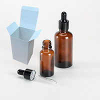 Flacons compte-gouttes en verre ambré de 20ml 30ml d'huile essentielle de quantité minimale de commande basse de 10 ml avec logo de boîte d'emballage