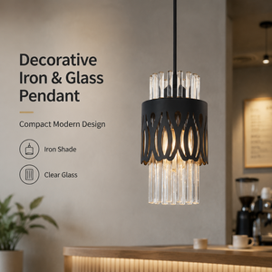 Modern Iron Chandelier With Clear Glass Rods And Adjustable Height For Indoor Dining <b>Room</b> Restaurant Bar Hotel - Product Image 2