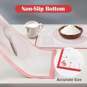 Large <b>Silicone</b> Pastry <b>Mat</b> Non-Slip <b>Silicone</b> <b>Baking</b> <b>Mat</b> with Measurement Counter <b>Mat</b> - Product Image 2