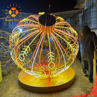 Lanterne de festival ANPU : Grande sculpture lumineuse en forme de gourde, lumière LED personnalisée à motif de gourde pour l'affichage d'événements en parc à thème