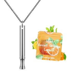 2025 Acier inoxydable plaqué argent, design géométrique tendance, diffuseur nasal d'aromathérapie au nicotine aromatisée au bambou, pour arrêter de fumer, Anniversaire - Product Image 1