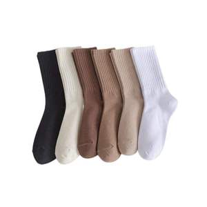 Chaussettes ras du cou pour hommes en coton tricoté uni, respirantes, pour usage quotidien, blanc, noir, beige, marron, bleu marine, style automne - Product Image 5