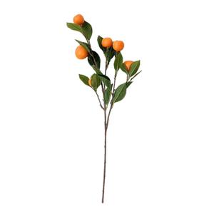 Branches de fruits oranges artificielles avec tige en plastique feuilles vertes Festival Restaurant modèle Vase maison fête Table bureau décor - Product Image 1