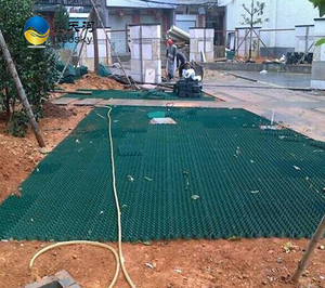แผ่นปูหญ้า HDPE สีเขียวขนาด 38 มม. เป็นมิตรกับสิ่งแวดล้อม สำหรับทางเดินรถยนต์และลานจอดรถแบบซึมน้ำได้ - Product Image 6