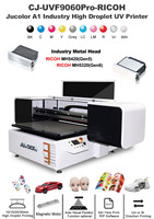 Printer UV Flatbed Jucolor 6090 A1 6/10 Warna RICOH GEN6 Printer Inkjet UV High Droplet untuk Mainan 3D, Akrilik, Kanvas, Kayu, Logam