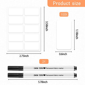 Etiquetas autoadhesivas <span class=keywords><strong>para</strong></span> <span class=keywords><strong>ropa</strong></span> sin planchar, lavables, con <span class=keywords><strong>marcador</strong></span> de tela permanente <span class=keywords><strong>para</strong></span> cuidado de la Día, lavadora y secadora segura - Product Image 4