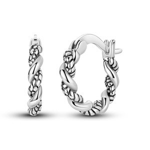 <span class=keywords><strong>Orecchini</strong></span> a cerchio semplici in argento Sterling 925 <span class=keywords><strong>con</strong></span> motivo geometrico lineare a forma di osso di <span class=keywords><strong>serpente</strong></span> e <span class=keywords><strong>orecchini</strong></span> a bottone in Zirconia bianco - Product Image 5