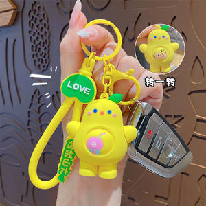 Lilangda Creative Simulation Avocado Carabiner Keychain Soft Rubber Fruit Pendant with <b>Net</b> Red <b>Bag</b> Small Gift Idea - Product Image 5