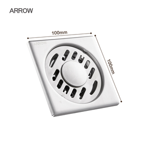 Desagüe de Piso de Acero Inoxidable Arrow, Cuadrado de 100 mm, Diseño Minimalista Antiobstrucción - Product Image 1