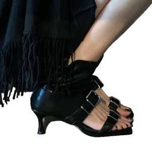 Sandalias de tacón alto con correa al tobillo para mujer, estilo minimalista, de moda, para verano 2026, sandalias de tubo corto para streetwear. - Product Image 5