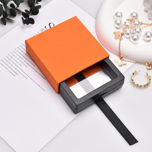 Boîte de rangement transparente pour bijoux avec logo personnalisé Boîte à tiroir en <span class=keywords><strong>papier</strong></span> de luxe pour bague de collier Boîte d'emballage en <span class=keywords><strong>suspension</strong></span> avec film PE 3d Joyas - Product Image 5