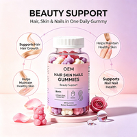 Gummies sans sucre pour cheveux, peau et ongles OEM – Soutien beauté saveur fruits naturels – 60 unités – Complément alimentaire marque privée