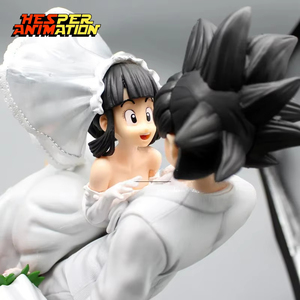 HESPER 31CM Dragon <span class=keywords><strong>Goku</strong></span> <span class=keywords><strong>Chichi</strong></span> Jour de Mariage Romantique Figurine PVC Forme Humaine Statue Anime Jouet Japonais - Product Image 3