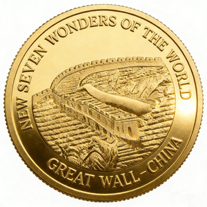 Moneda Conmemorativa Chapada en Oro de las Siete Maravillas del Mundo, Nueva y Personalizada, Sin Stock - Product Image 2