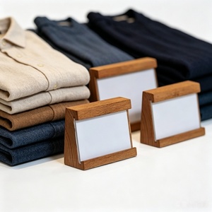 Espositore da Tavolo <span class=keywords><strong>a</strong></span> L in Legno Naturale per Cartellini Prezzi, Supporto per Etichette, Cornice per Nomi Prodotti per Negozi al Dettaglio - Product Image 5