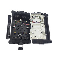 Caja de Distribución de Fibra Óptica para Exteriores, Negra, 16 Núcleos, Caja Terminal FTTH, Montaje en Pared o Poste, Gabinete Divisor, IP65 Impermeable, SC/LC