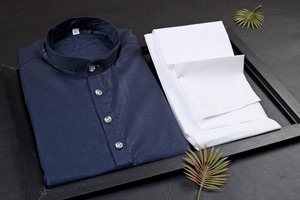 Vente à chaud, fournisseur de vêtements décontractés pour fête de mariage, Kurta simple et traditionnelle en pur coton pour hommes avec pyjama au prix de gros - Product Image 2