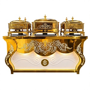 Regalia FleurGold – Chauffe-plat de luxe moderne et élégant en acier inoxydable pour traiteur, livraison rapide, utilisation intérieure/extérieure - Product Image 1