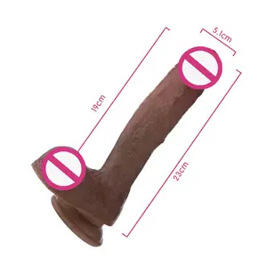 REALING nero marrone realistico Dildo spesso realistico pene enorme con potenti ventose e vibrazioni per il gioco a mani libere - Product Image 1