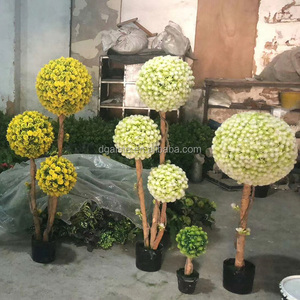 Outdoor Plastic Boxwood Topiary Grass Ball Plants Artificial Bonsai Trees For Sale