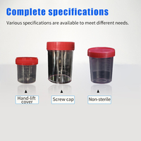 Vaso de Recolección de Muestras de Orina Estéril Desechable de PP de 120 ml con Tapa de Rosca, 250 Piezas/Caja, Personalizable OEM para Uso en Laboratorio