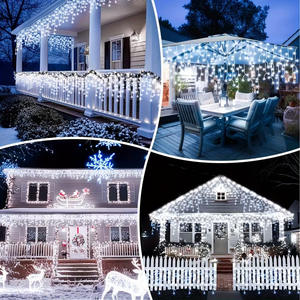 Luces <span class=keywords><strong>Solares</strong></span> LED en Forma <span class=keywords><strong>de</strong></span> Carámbanos Takenoken, Impermeables, para Exteriores, Jardín, Patio, <span class=keywords><strong>Navidad</strong></span>, 9m, Cascada <span class=keywords><strong>de</strong></span> Estrellas, Luces Decorativas <span class=keywords><strong>de</strong></span> Ambiente - Product Image 6