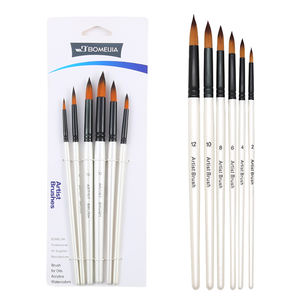 BOMEIJIA - Juego de 6 Pinceles de Acuarela Blancos Perla para Principiantes, Pinceles de Pelo de Nailon para <span class=keywords><strong>Pintar</strong></span> con Acrílico y Gouache - Product Image 3