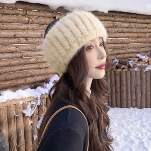 Écharpe élégante pour femme <span class=keywords><strong>en</strong></span> <span class=keywords><strong>fourrure</strong></span> de lapin tricotée à la main, respirante, collier tressé, bandeau, <span class=keywords><strong>snood</strong></span> court d'hiver chaud, élastique - Product Image 1