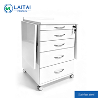 Armoire mobile dentaire de qualité médicale sans soudure, unité de rangement latérale anticorrosion avec roulettes silencieuses et fluides