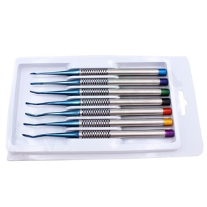 Espátula de relleno de resina compuesta Dental de alta calidad Juego de relleno de resina de cabeza chapada en titanio con juego de mango grueso - Product Image 5