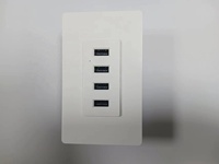 Prise murale USB haute vitesse avec 4 prises CA, 2 ports Type-C et 2 ports Type-A, indicateur LED, mise à la terre automatique, 15A