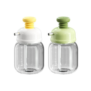 Press Press Oil Dispenser Small Glass Bottle With Plastic Lid Leak Resistant For Kitchen Storage - Product Image 5