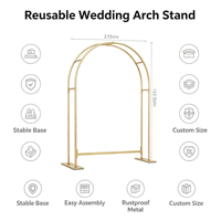 Arche de mariage en métal doré pour cérémonie en plein air, décoration de toile de fond pour fiançailles, banquets, fêtes et photomaton