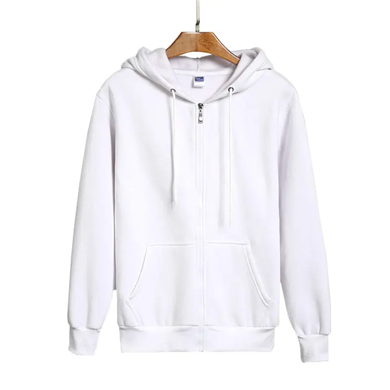 Großhandel New Style Custom Logo gedruckt Baumwolle Blank Hoodie einfarbig lässig Reiß verschluss Sweatshirts für Männer