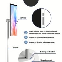 Neuer Tragbarer 27-Zoll LED Smart HDTV 1080p Full HD mit 10-Punkt-Touch Android 10 TV und Standfuß WLAN Weiß